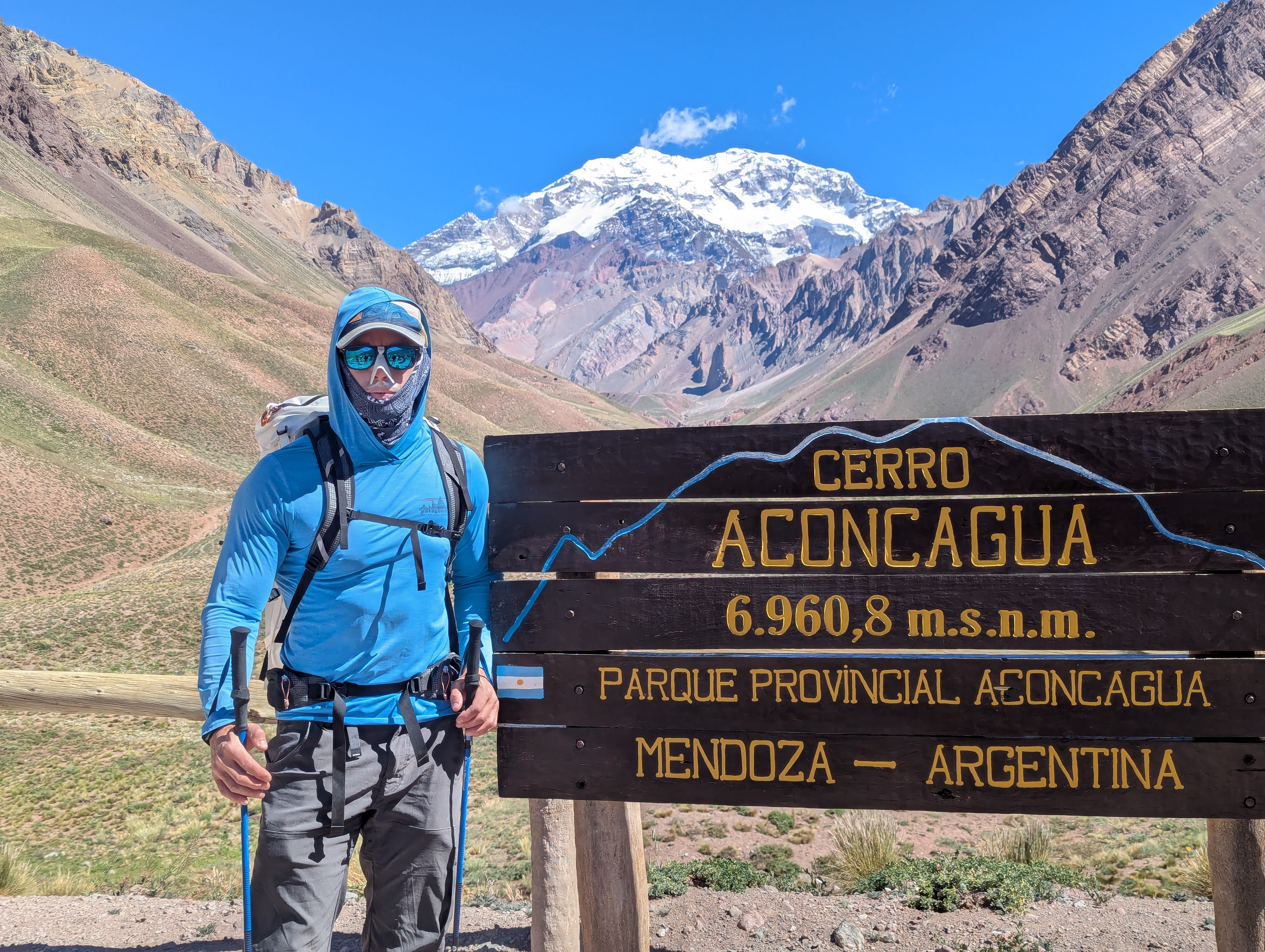 Dave standing near the entrance to Aconcagua national park