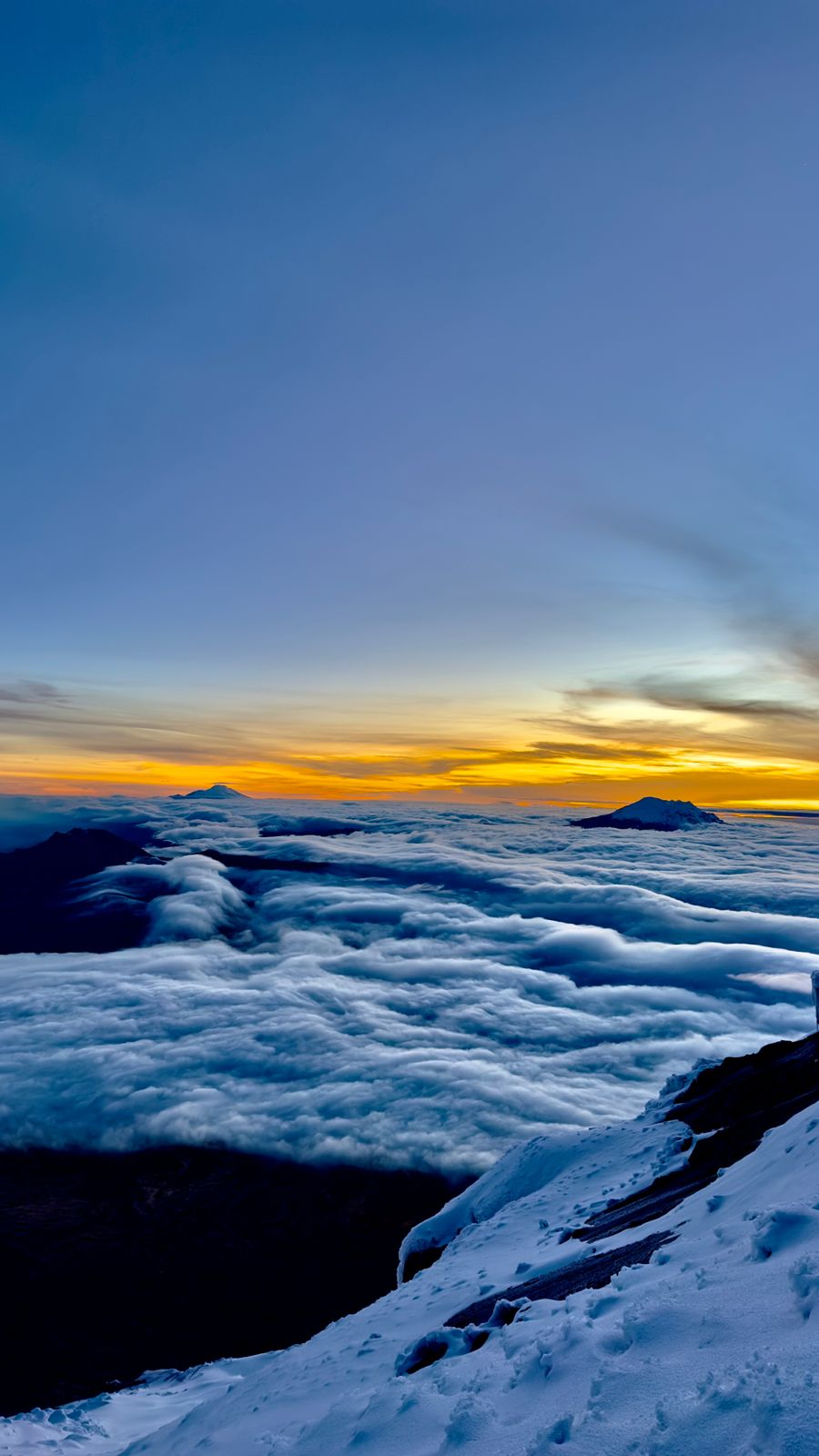 Coming down from the summit of Cotopaxi, Ecuador